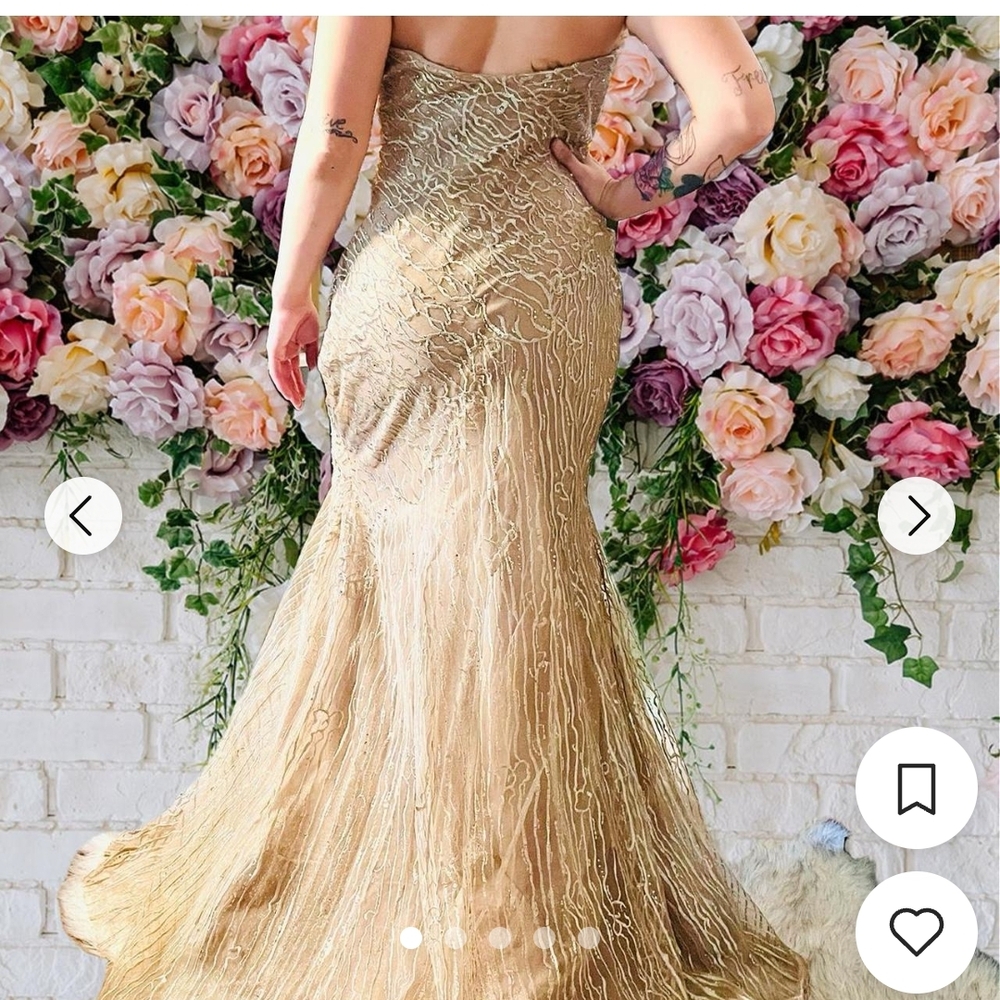 Saks Fifth Avenue Gold Strapless Dress